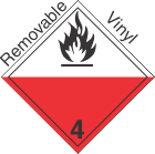 International (Wordless) Spontaneously Combustible Class 4.2 Removable Vinyl Placard