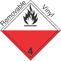 International (Wordless) Spontaneously Combustible Class 4.2 Removable Vinyl Placard