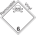 International (Wordless) Toxic Class 6.2 Removable Vinyl Placard