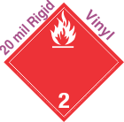 International (Wordless) Flammable Gas Class 2.2 20mil Rigid Vinyl Placard