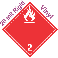 International (Wordless) Flammable Gas Class 2.2 20mil Rigid Vinyl Placard