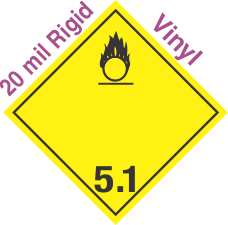International (Wordless) Oxidizer Class 5.1 20mil Rigid Vinyl Placard