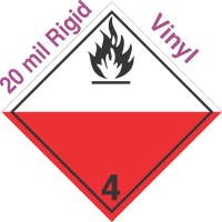 International (Wordless) Spontaneously Combustible Class 4.2 20mil Rigid Vinyl Placard