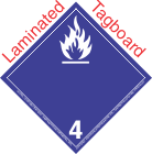International (Wordless) Dangerous When Wet Class 4.3 Laminated Tagboard Placard