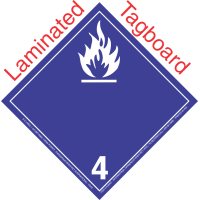 International (Wordless) Dangerous When Wet Class 4.3 Laminated Tagboard Placard