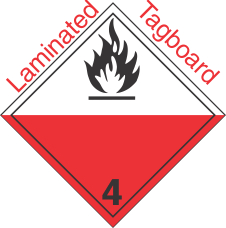 International (Wordless) Spontaneously Combustible Class 4.2 Laminated Tagboard Placard