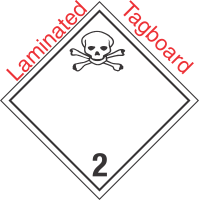 International (Wordless) Toxic Gas Class 2.3 Laminated Tagboard Placard