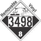 Corrosive Class 8 UN3498 Removable Vinyl DOT Placard