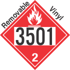 Flammable Gas Class 2.1 UN3501 Removable Vinyl DOT Placard