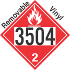 Flammable Gas Class 2.1 UN3504 Removable Vinyl DOT Placard
