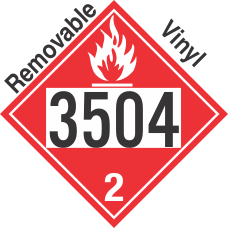 Flammable Gas Class 2.1 UN3504 Removable Vinyl DOT Placard