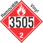 Flammable Gas Class 2.1 UN3505 Removable Vinyl DOT Placard
