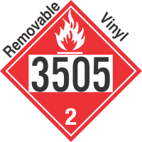 Flammable Gas Class 2.1 UN3505 Removable Vinyl DOT Placard