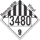 Miscellaneous Dangerous Goods Class 9 UN3480 Removable Vinyl DOT Placard