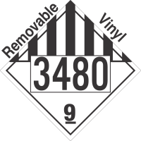 Miscellaneous Dangerous Goods Class 9 UN3480 Removable Vinyl DOT Placard