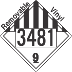 Miscellaneous Dangerous Goods Class 9 UN3481 Removable Vinyl DOT Placard