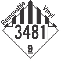 Miscellaneous Dangerous Goods Class 9 UN3481 Removable Vinyl DOT Placard