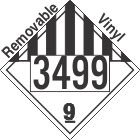 Miscellaneous Dangerous Goods Class 9 UN3499 Removable Vinyl DOT Placard