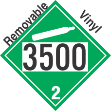 Non-Flammable Gas Class 2.2 UN3500 Removable Vinyl DOT Placard
