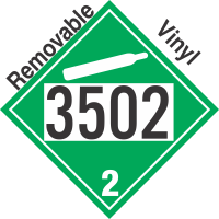 Non-Flammable Gas Class 2.2 UN3502 Removable Vinyl DOT Placard