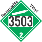 Non-Flammable Gas Class 2.2 UN3503 Removable Vinyl DOT Placard