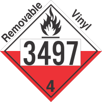 Spontaneously Combustible Class 4.2 UN3497 Removable Vinyl DOT Placard