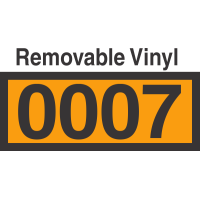 UN0007 Removable Vinyl DOT Orange Panel