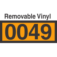 UN0049 Removable Vinyl DOT Orange Panel