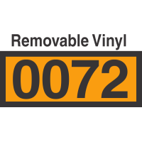 UN0072 Removable Vinyl DOT Orange Panel