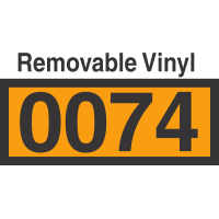 UN0074 Removable Vinyl DOT Orange Panel