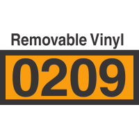 UN0209 Removable Vinyl DOT Orange Panel