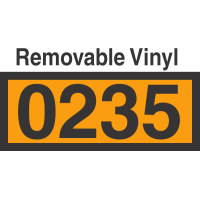 UN0235 Removable Vinyl DOT Orange Panel