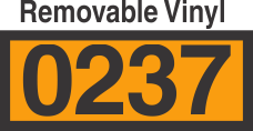 UN0237 Removable Vinyl DOT Orange Panel