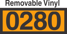 UN0280 Removable Vinyl DOT Orange Panel