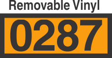 UN0287 Removable Vinyl DOT Orange Panel