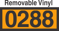 UN0288 Removable Vinyl DOT Orange Panel