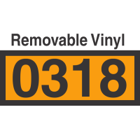 UN0318 Removable Vinyl DOT Orange Panel