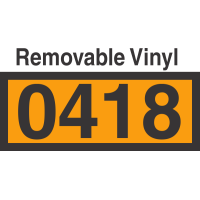 UN0418 Removable Vinyl DOT Orange Panel