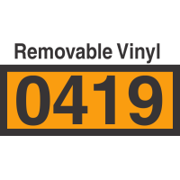 UN0419 Removable Vinyl DOT Orange Panel