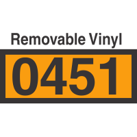 UN0451 Removable Vinyl DOT Orange Panel