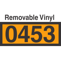 UN0453 Removable Vinyl DOT Orange Panel