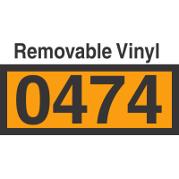 UN0474 Removable Vinyl DOT Orange Panel