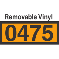 UN0475 Removable Vinyl DOT Orange Panel