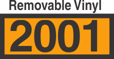 UN2001 Removable Vinyl DOT Orange Panel