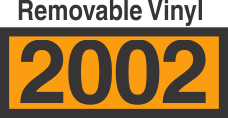UN2002 Removable Vinyl DOT Orange Panel