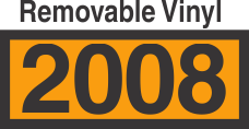 UN2008 Removable Vinyl DOT Orange Panel