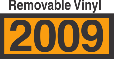 UN2009 Removable Vinyl DOT Orange Panel