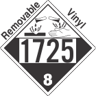 Corrosive Class 8 UN1725 Removable Vinyl DOT Placard