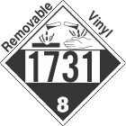 Corrosive Class 8 UN1731 Removable Vinyl DOT Placard