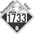 Corrosive Class 8 UN1733 Removable Vinyl DOT Placard